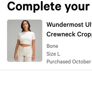 lululemon athletica bone Nulu Crewneck Cropped T-Shirt